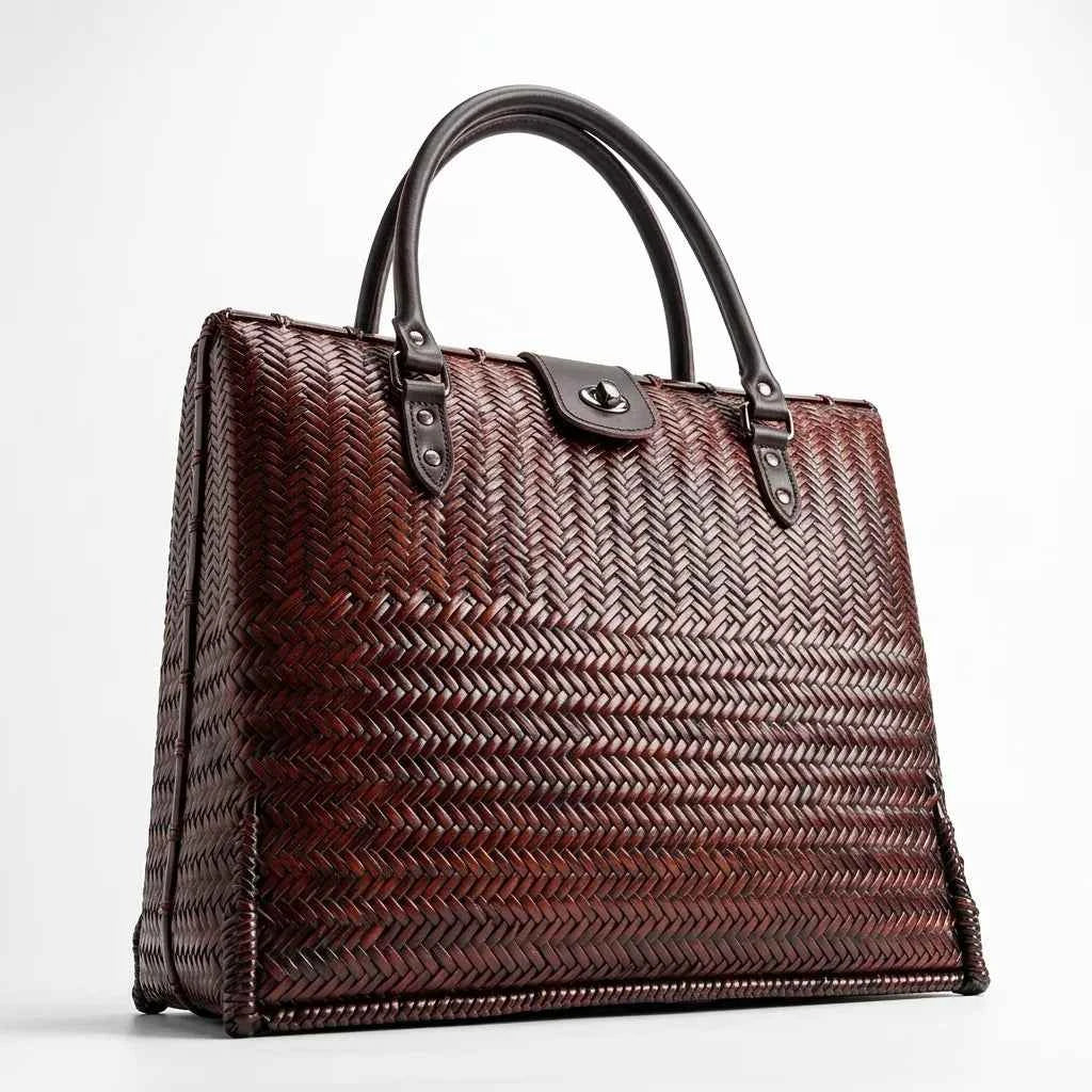 The Heritage - Handwoven Bamboo Structured Tote briefcase